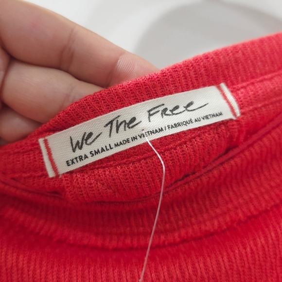 FREE PEOPLE Women's Red HEATWAVE Long Sleeve Tunic Top, Nwt, Size Xsmall - Picture 5 of 16